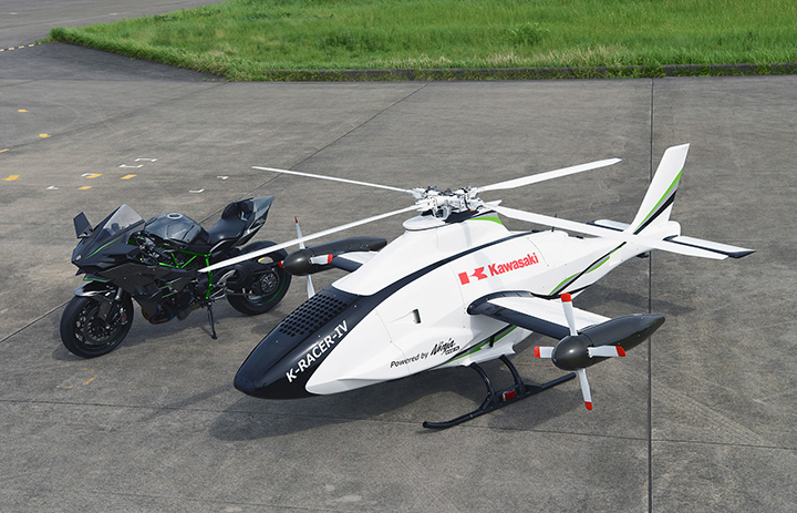 川崎重工、無人複合型ヘリで高速化実験　オートバイのエンジン搭載