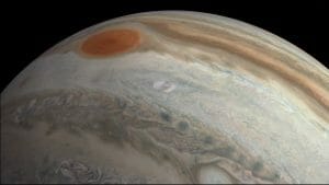 探査機ジュノーから眺めた迫力の木星映像、本物の観測データをもとに作成