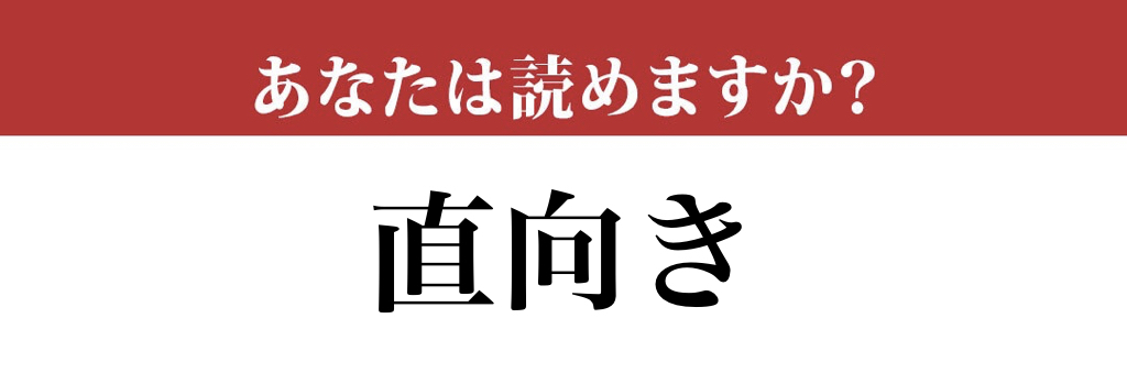 【難読漢字】「直向き」って読めますか？ 簡単ですが