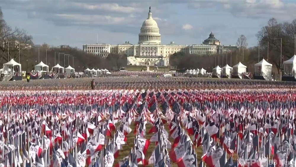 動画：米国旗ずらり バイデン氏就任式の準備着々 首都ワシントン