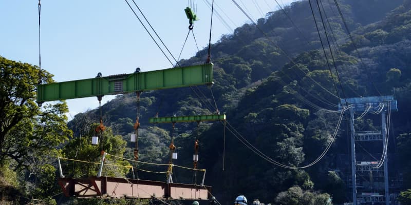 熊本地震被災のアーチ橋工事公開　南阿蘇鉄道
