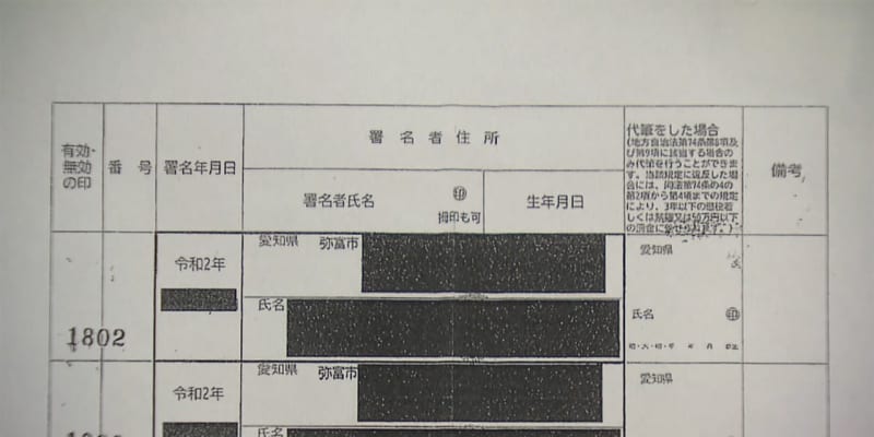 提出署名に“故人8000人分”　愛知・大村知事 リコール署名問題