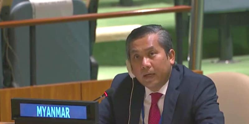 ミャンマー大使、クーデター非難　国連で「国軍の戦争犯罪許さず」