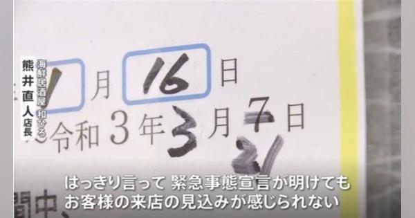 宣言 直前の“延長”発表、営業再開か休業か・・・飲食店は