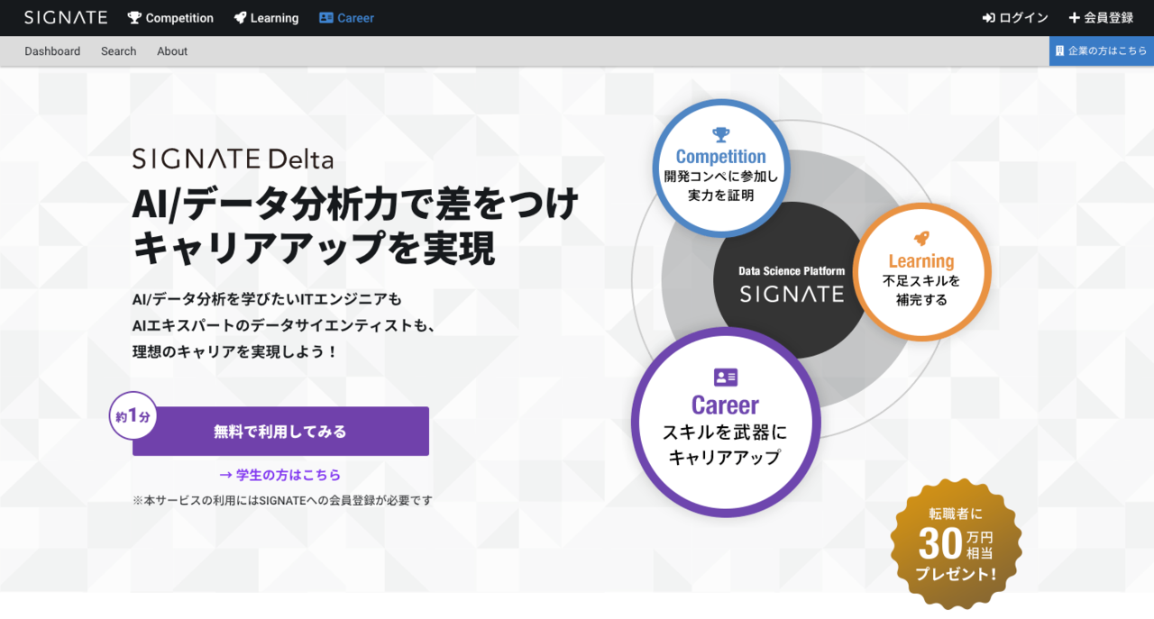 SIGNATE、転職スカウトサービス「SIGNATE Delta」に「副業マッチング機能」を実装へ