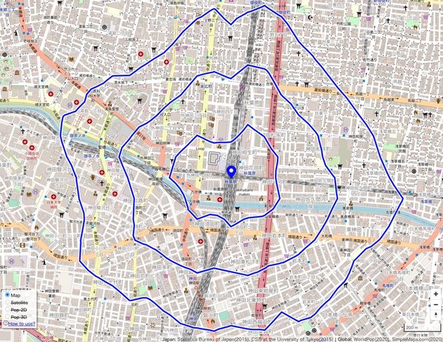 5分 10分 15分で行ける範囲が分かる地図サイト 15cities が便利すぎる