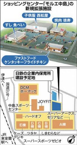 室蘭 モルエ３期目拡張 魚べい 徳寿 西松屋 ｋｆｃ １０月以降開業 ファミリー層意識