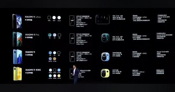 Xiaomi、「Mi 11」のバリエーションを発表　ハイエンド「Ultra」は背面ディスプレイ付き