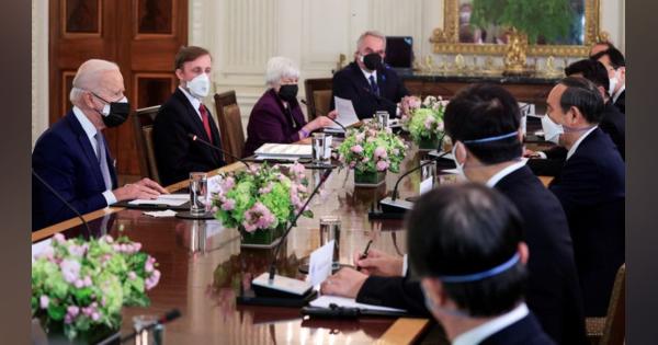 日米首脳会談、台湾海峡の平和と安定の重要性で一致と菅首相
