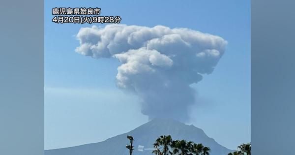 鹿児島・桜島で今年60回目の爆発　噴煙は海抜3000mを超える
