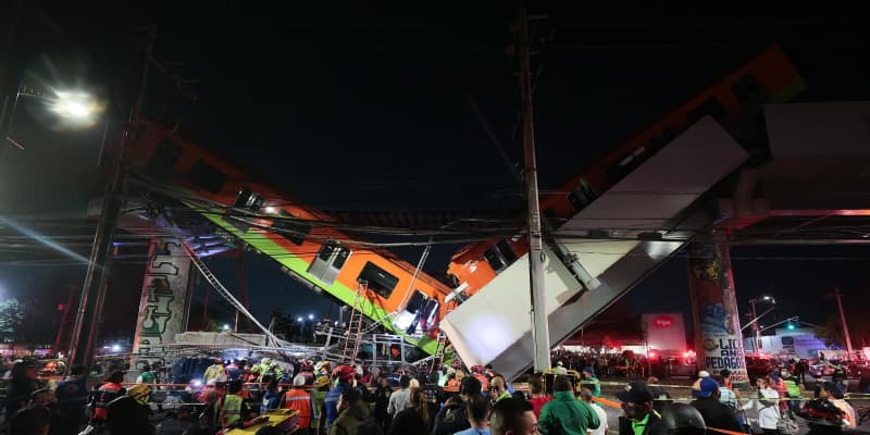 メキシコで線路崩落、23人死亡　地下鉄の高架、約80人負傷