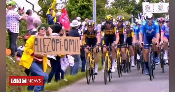 Tour de France spectator arrested over sign crash