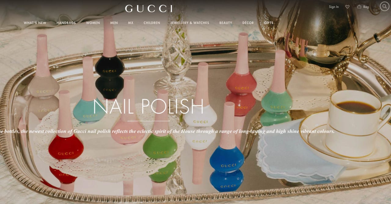 グッチ のビューティーラインからネイルが登場 艶やかな10色を展開