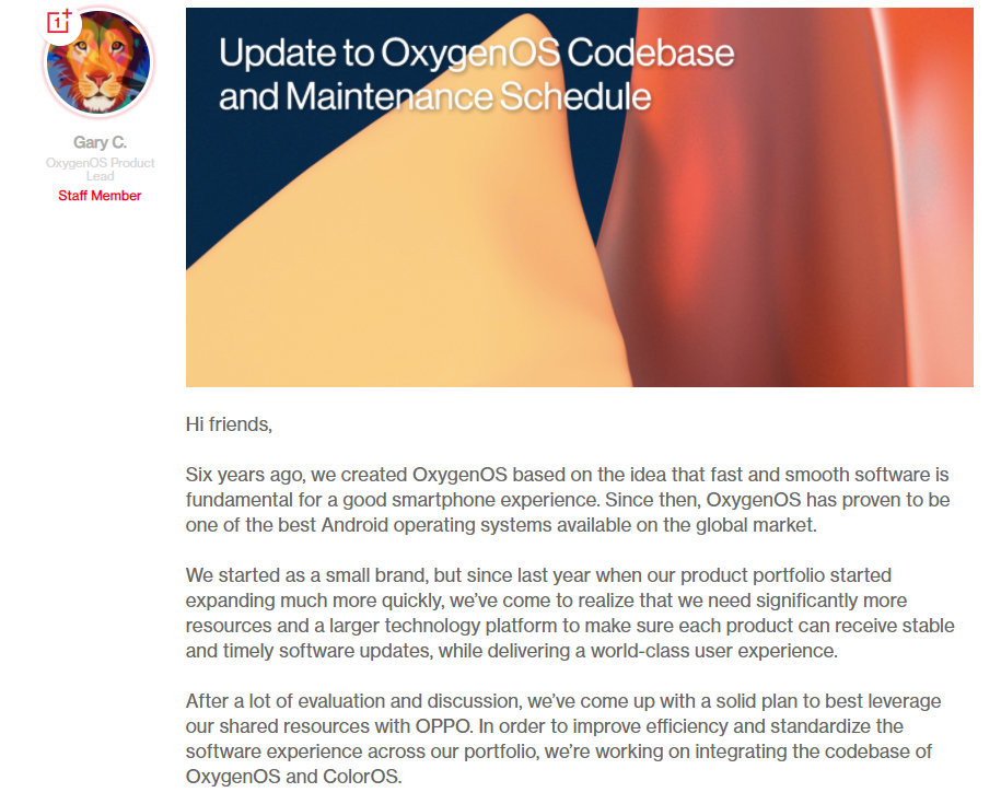 OnePlus、OSをOPPOのOSとコード統合することで3年更新実現へ