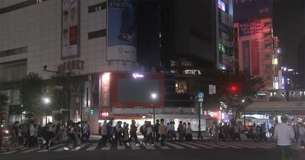 繁華街の人出 減少傾向　4度目“緊急事態宣言”12日夜の東京