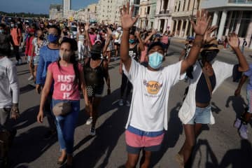 キューバ、反政府抗議デモで死者　男性1人、国営メディア報道