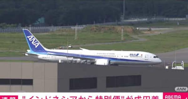 インドネシアから日本人52人を乗せた特別便が成田空港に到着 入国後、隔離へ