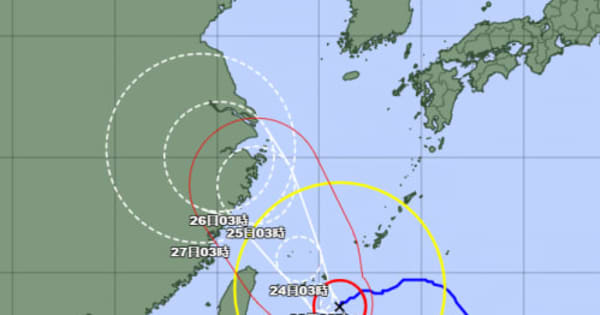 大型で強い台風6号　発達しながら宮古島の南を南西へ（7月22日午前6時）
