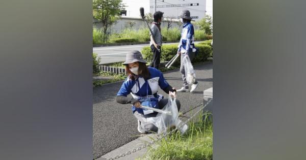 無観客でも会場周辺を清掃　埼玉の都市ボランティア