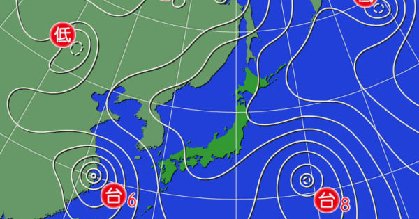 台風８号　関東や東北に接近や上陸のおそれ