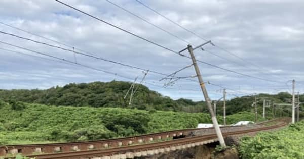 山陽小野田のJR山陽線で線路下地盤が流出　復旧に10日程度かかる見込み