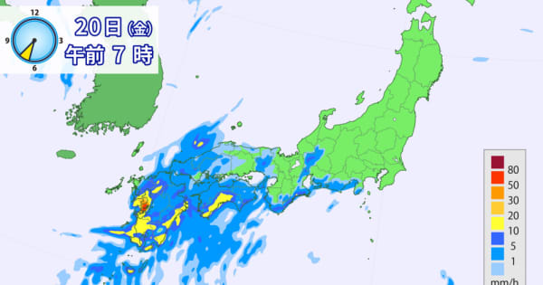 あすにかけて九州～東海を中心に雨　土砂災害に警戒続く