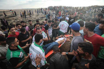 ガザ、デモで衝突41人負傷　イスラエル側1人重体