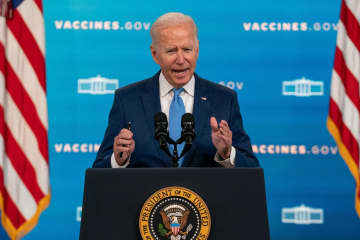 米、ワクチン接種義務化が加速　バイデン大統領、演説で要請