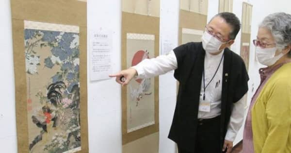 伊藤若冲の絵、西陣織で表現　県天神山文化プラザで展示会