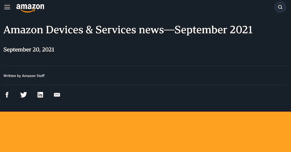 Amazon.com、9月28日に新製品・サービス発表イベント開催