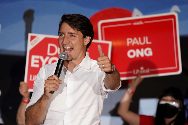 カナダ総選挙、与党自由党が勝利へ　過半数には届かず＝地元ＴＶ