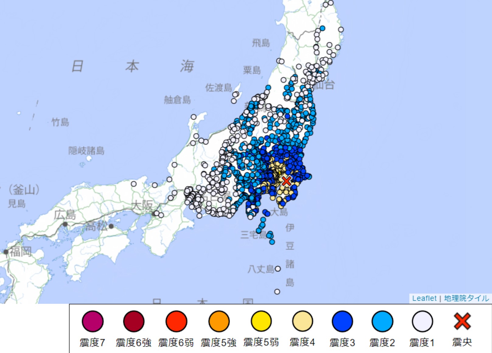東京都と埼玉県で震度5強の地震　福井県福井市、敦賀市、高浜町でも揺れ　10月7日