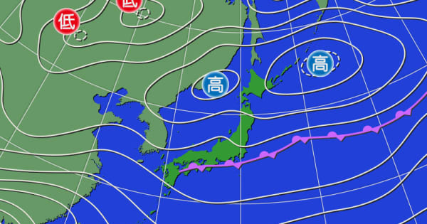 北海道～東北北部は晴れ　その他の地域は雨降りやすい