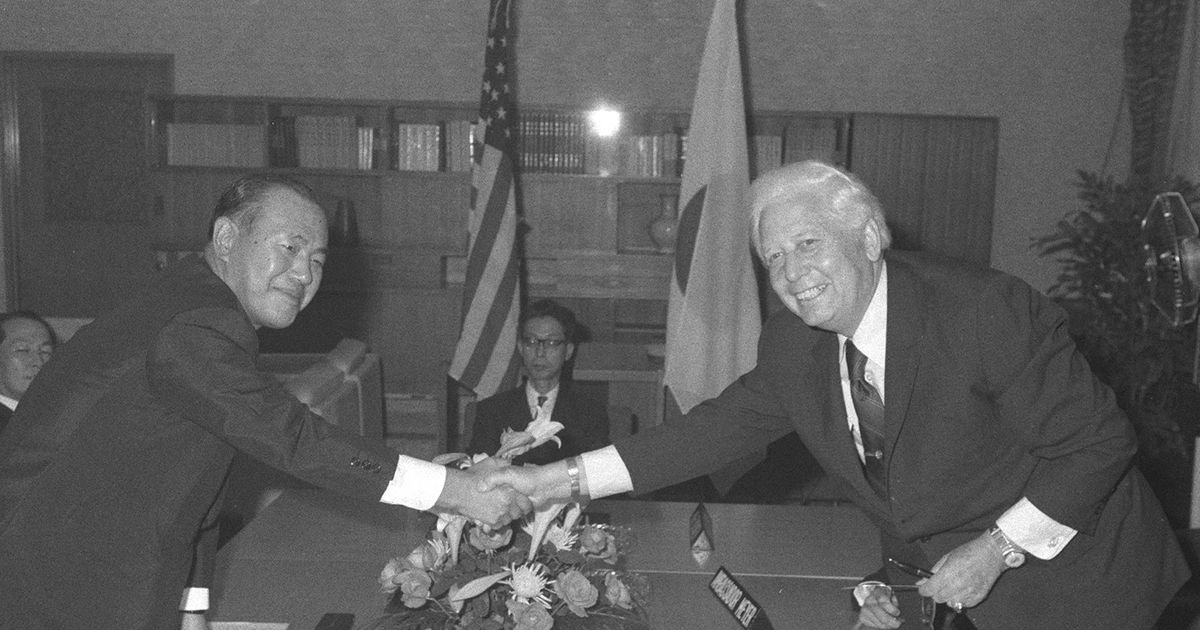 日米繊維交渉合意５０年　貿易摩擦の起点　沖縄返還絡み政治問題化