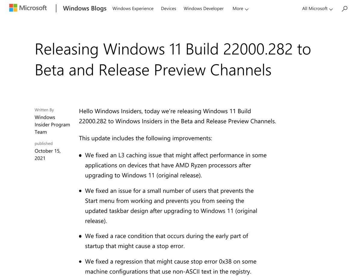 Windows 11でAMD Ryzenプロセッサの性能低下改善する更新プログラム公開
