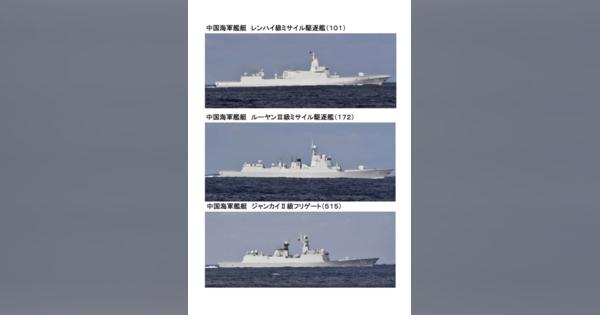 中国海軍艦艇とロシア海軍艦艇が同時に津軽海峡を通過