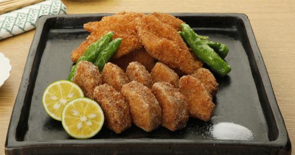 笠原将弘さんのレシピ　鶏胸肉と長イモのおかき揚げ