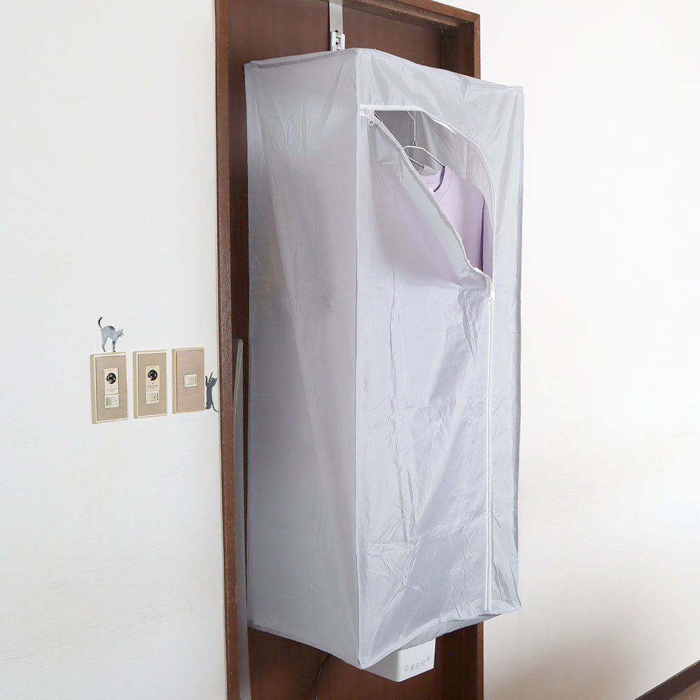 ドアにかける衣類乾燥機、サンコーが発売　使用後はコンパクトに