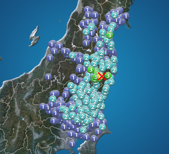 福島県で震度4の地震　津波の心配なし　震源は福島県中通り