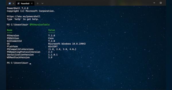 PowerShell バージョン7.2がリリース