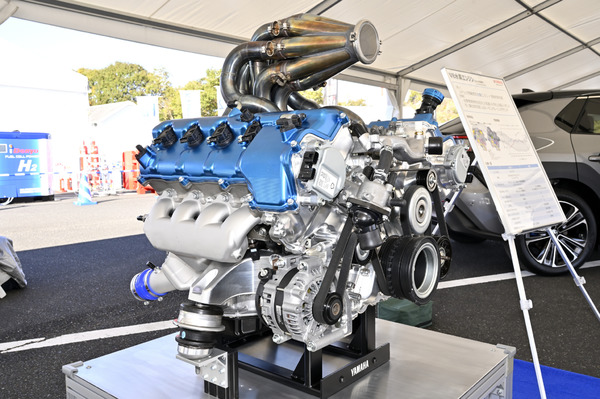 ヤマハの水素V8エンジンに、バイオ燃料CX-5もスーパー耐久で「カーボンニュートラル社会を目指す」展示