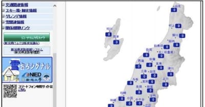 新潟県が１２月１日からwebサイト上で県内の雪情報を提供開始