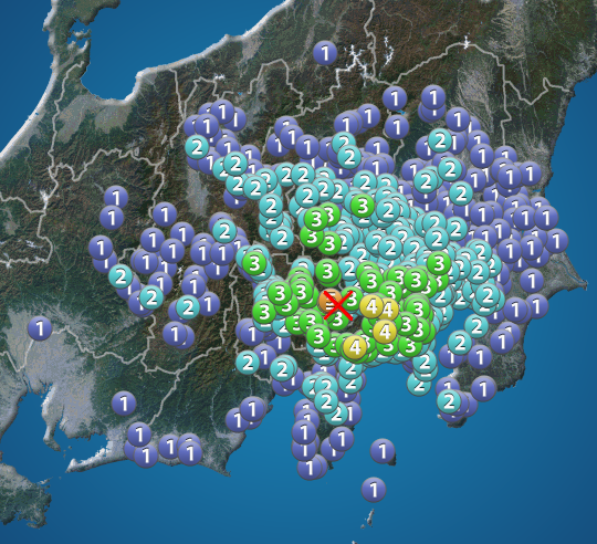 山梨県で震度5弱の地震　震源地は山梨県東部・富士五湖　津波の心配なし
