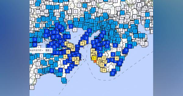 和歌山で震度5弱の地震、京都や滋賀でも震度2～1を観測