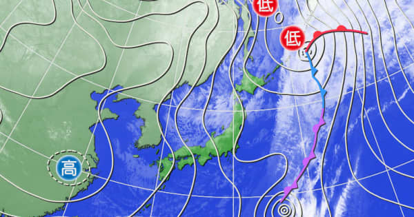 冬型の気圧配置　日本海側では雨や雪