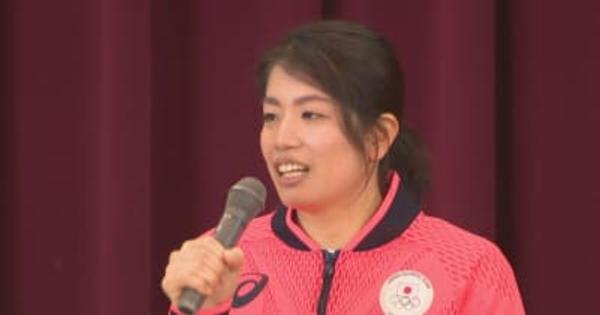 東京五輪ハンド女子日本代表・板野陽選手が母校に　岡山・矢掛町出身