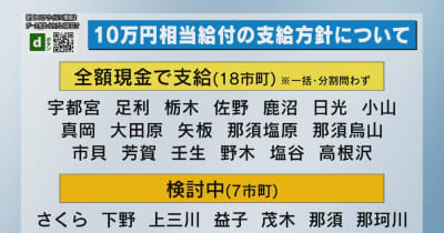子育て世帯１０万円給付　栃木市は現金一括　１８市町は現金方針