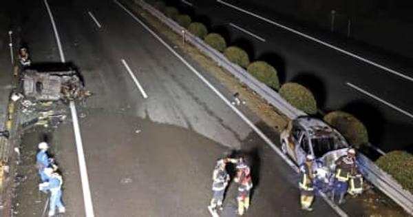 長崎道逆走か　大村で90代男性死亡、1人負傷　軽と乗用車が正面衝突
