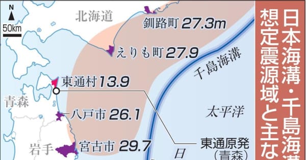 東北・北海道で死者19万9000人想定　日本海溝・千島海溝地震