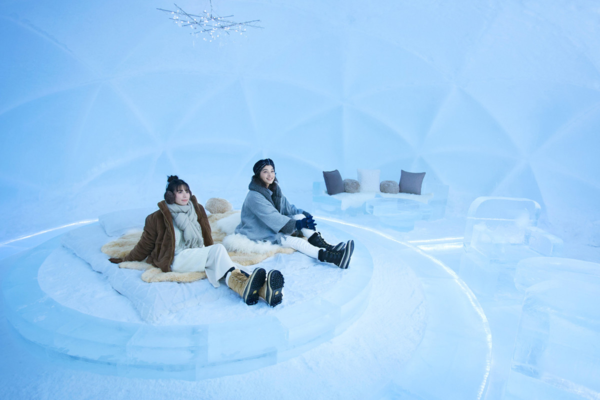 北海道占冠村に氷で造られた「氷のホテル」が登場、露天風呂も